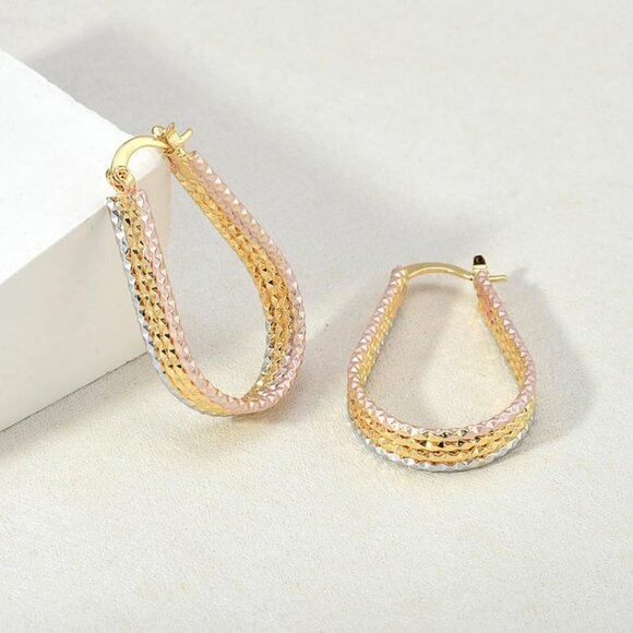 Women's Hypoallergenic Hoop Earrings Trendy Gold Earrings Perfect Colorful - Picture 6 of 9